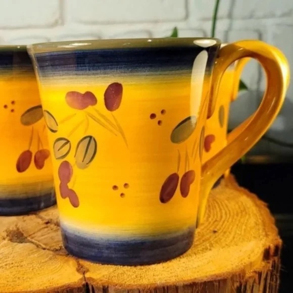Set of 4 StoneLite Floral Bold Color Mugs - Picture 8 of 8
